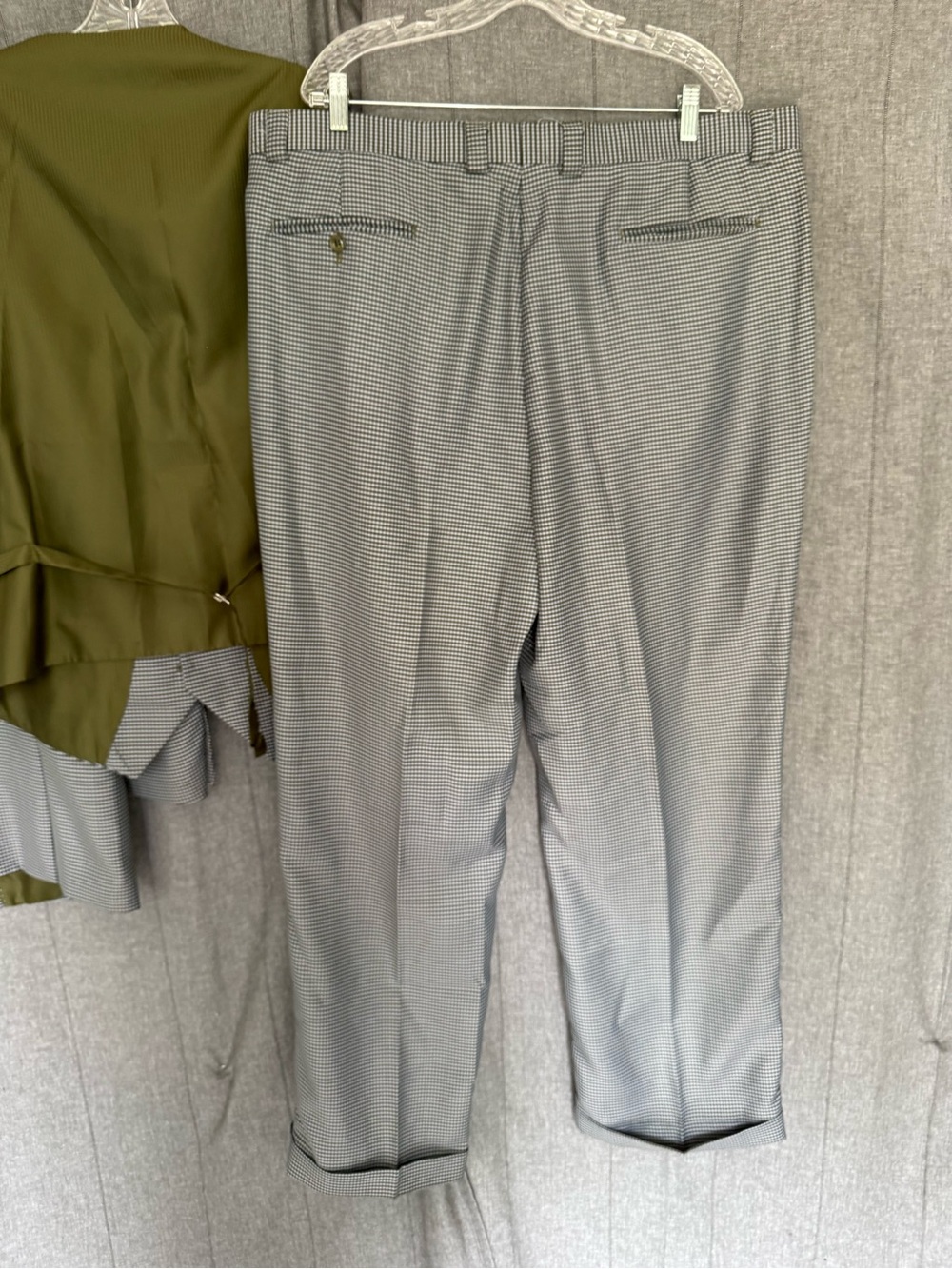 EJ Samuel Italy Wool Suit Mens 48R Super 150s Houndstooth 3 Piece Pants W42x32 - Picture 9 of 13
